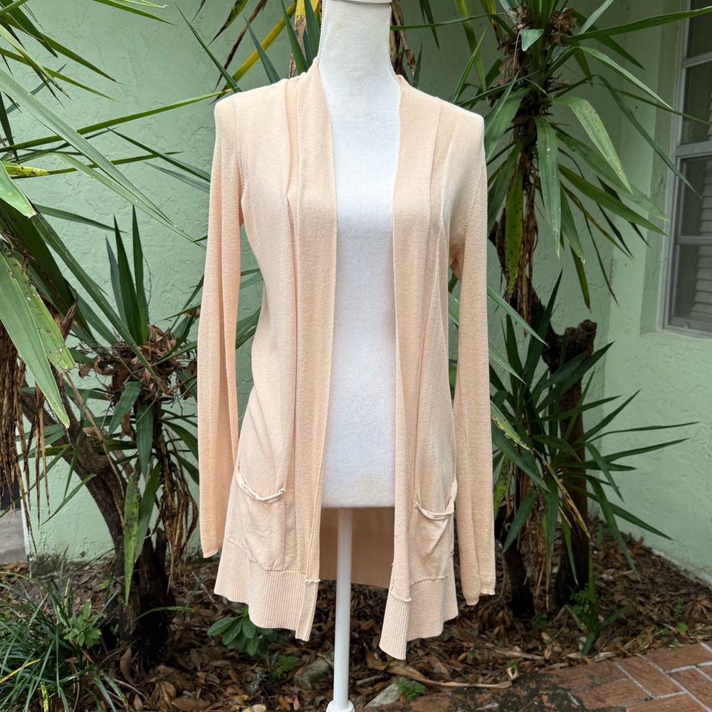 Armani Tan Long open Cardigan